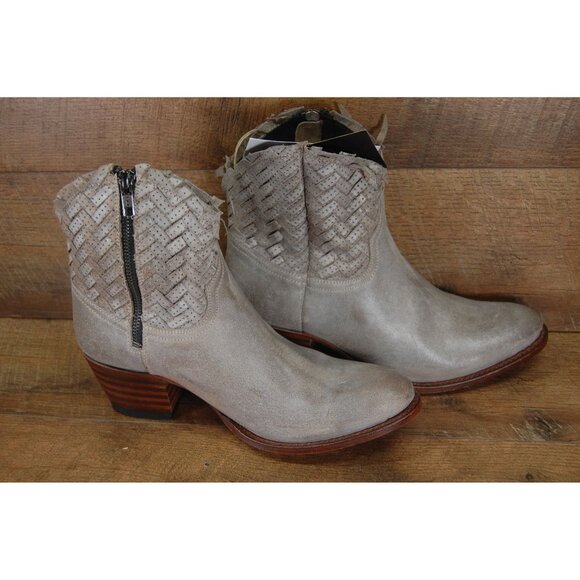 NWT Sendra Good Year Welted Leather Boots Ankle Bootie Women's 40 Gray Zip Braid - Picture 6 of 10